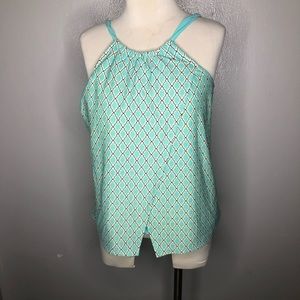 Bella Fiore Split Front Swim Top Blue Size Large